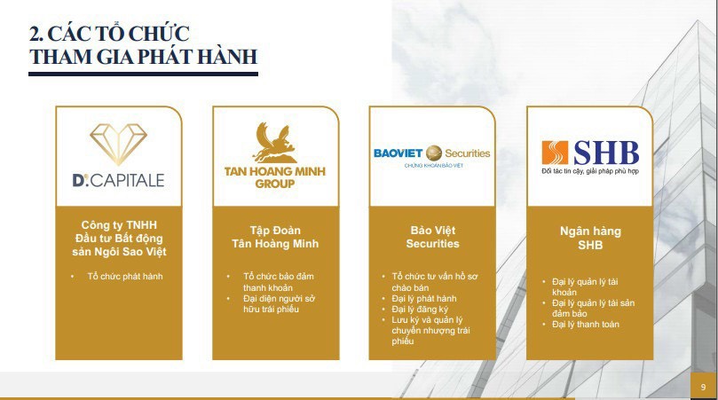 Các tổ chức tham gia phát hành Trái phiếu Tân Hoàng Minh Các tổ chức tham gia phát hành Trái phiếu Tân Hoàng Minh