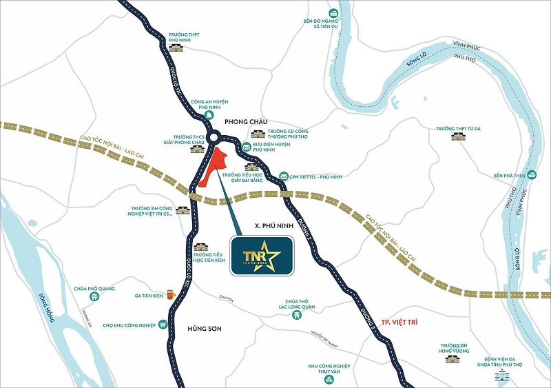 vị trí dự án tnr stars phong châu phú thọ