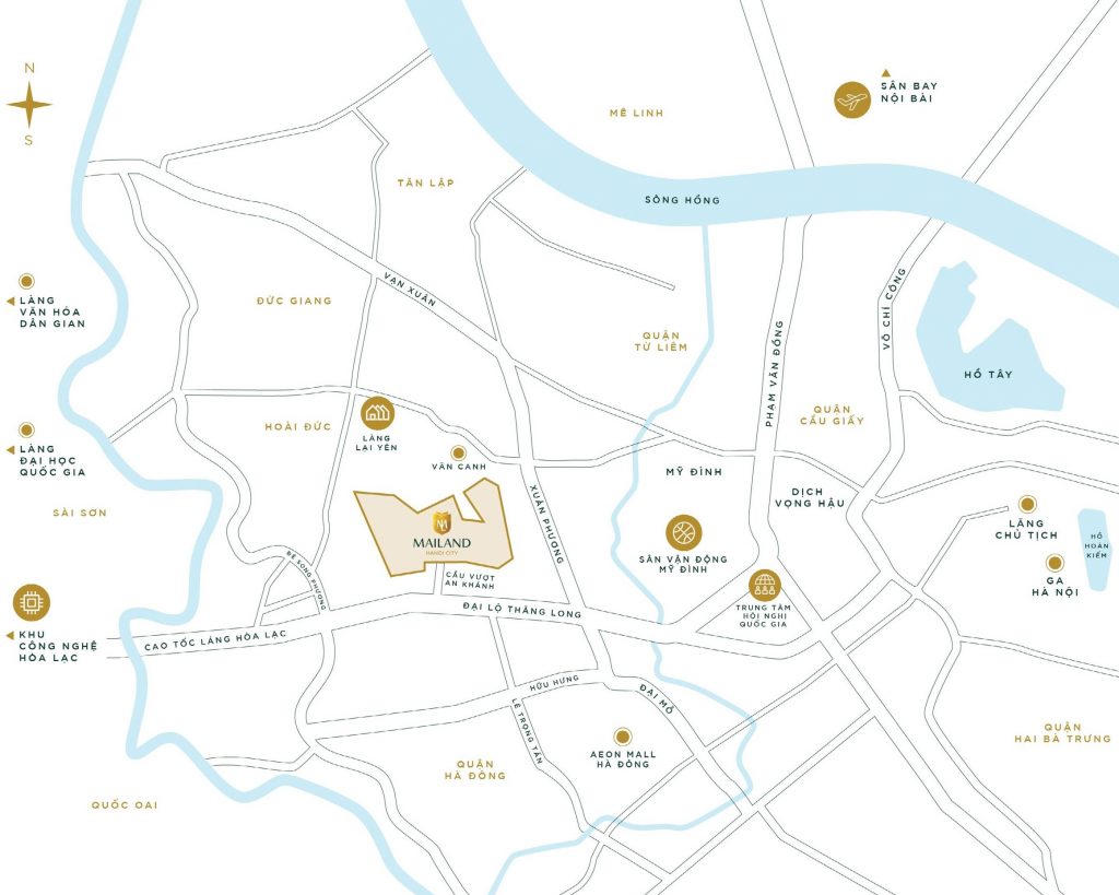 vị trí dự án mailand hà nội city bắc an khánh