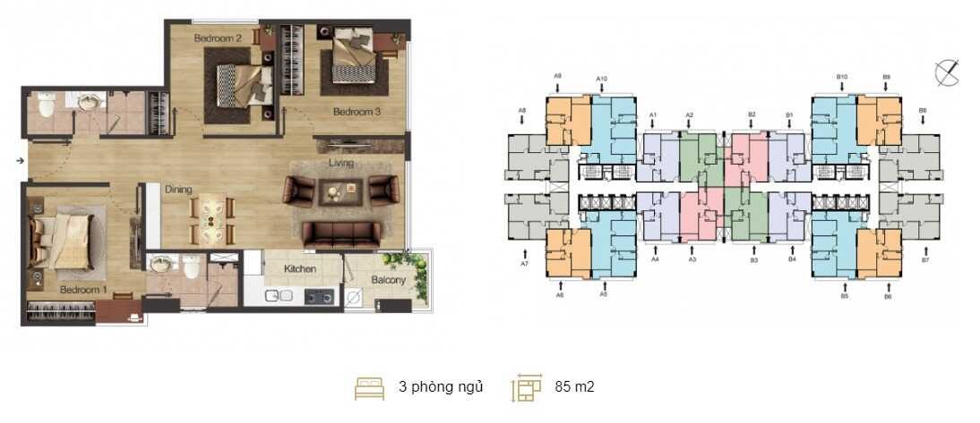 thiết kế căn hộ hoàng mai center point