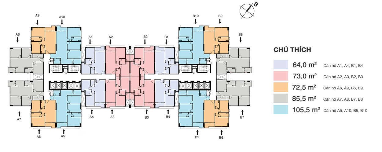 mặt bằng dự án hoàng mai center point đại kim